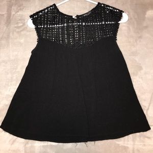 Black Top with Lace Pattern